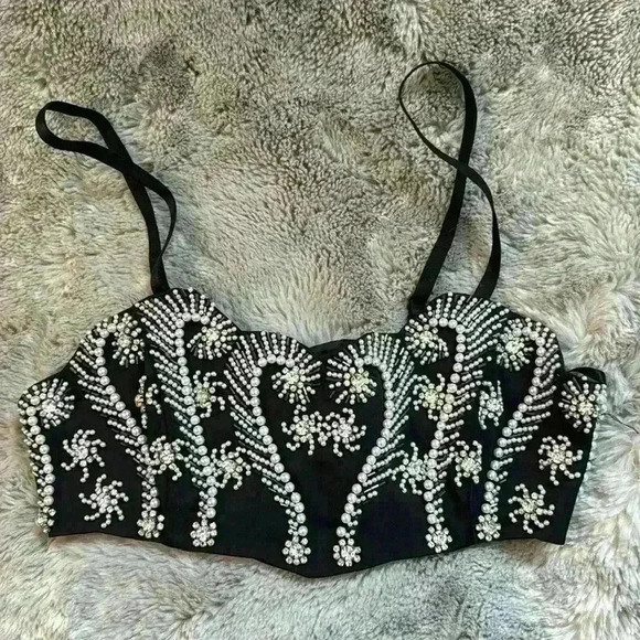 NWT Express Embroidered rhinestone bralette - Picture 1 of 7